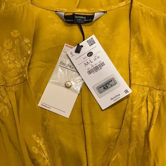 Bershka Floral Woven Over Jacket, Size M-L and Matching Pants, Size M in Yellow​ - Picture 9 of 16